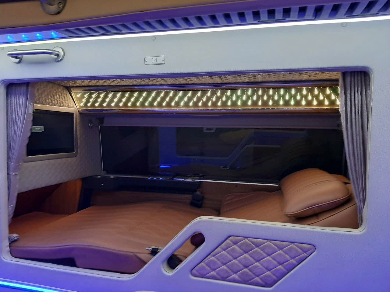 Interior of a King Express Bus cabin
